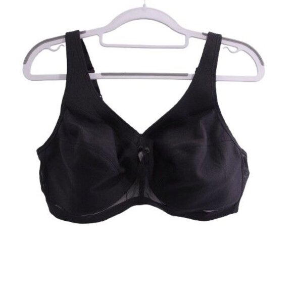 NWOT Glamorise Full Figure MagicLift Active Support Bra Wirefree Black Size 38D - Picture 1 of 6